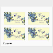 VERGEET ME NOTULEN MONOGRAM, WEDDING PARTY blue ro Rechthoekige Sticker (Vel)