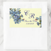 VERGEET ME NOTULEN MONOGRAM, WEDDING PARTY blue ro Rechthoekige Sticker (Tas)