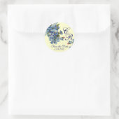 VERGEET ME NOTULEN MONOGRAM, WEDDING PARTY blue Ronde Sticker (Tas)