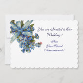 VERGEET ME NOTULEN MONOGRAM, WEDDING PARTY Blue Wh Kaart (Achterkant)