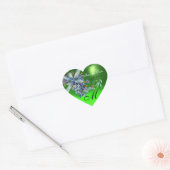 VERGEET ME NOTULEN MONOGRAM, WEDDING PARTY green b Hart Sticker (Envelop)