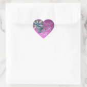VERGEET ME NOTULEN MONOGRAM, WEDDING PARTY roze bl Hart Sticker (Tas)