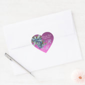VERGEET ME NOTULEN MONOGRAM, WEDDING PARTY roze bl Hart Sticker (Envelop)