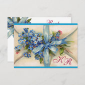 VERGEET ME NOTULEN MONOGRAM, WEDDING PARTY RSVP bl (Voorkant / Achterkant)