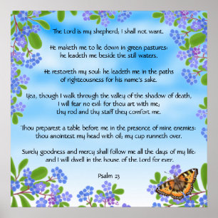 Vergeet me om te noteren - Psalm 23 Bijbelversie a Poster