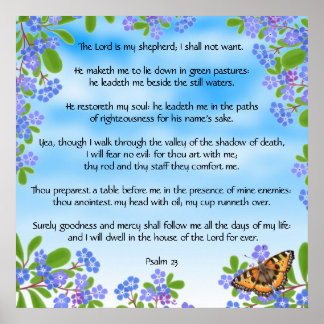 Vergeet me om te noteren - Psalm 23 Bijbelversie a Poster