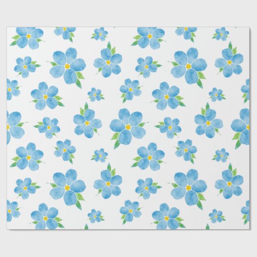 Vergeet me Waterverf ventilatorpatroon Cadeaupapier (Vlak)