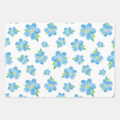 Vergeet me Waterverf ventilatorpatroon Inpakpapier Vel (Voorkant 3)