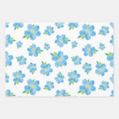 Vergeet me Waterverf ventilatorpatroon Inpakpapier Vel (Voorkant)