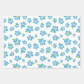 Vergeet me Waterverf ventilatorpatroon Inpakpapier Vel (Voorkant 2)