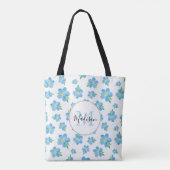 Vergeet me Waterverf ventilatorpatroon Tote Bag (Achterkant)