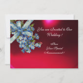 VERGEET MEE NIET MONOGRAM TROUWFEEST blauw rood Kaart (Achterkant)