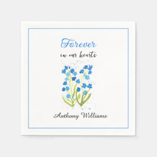Vergeet-mij-niet-blauwe-bloemen-rouw Servet