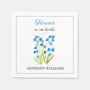Vergeet-mij-niet-blauwe-bloemen-rouw Servet