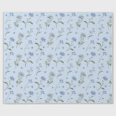 Vergeet mij niet Blauwe Bloemen Waterverf Cadeaupapier (Vlak)