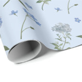 Vergeet mij niet Blauwe Bloemen Waterverf Cadeaupapier (Rol Hoek)