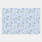 Vergeet mij niet Blauwe Bloemen Waterverf Inpakpapier Vel (Voorkant)