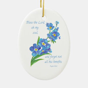 "Vergeet mij niet" Bloem Vergeet de Bijbel niet Keramisch Ornament