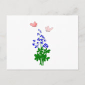 Vergeet-mij-niet bloemen blauw, klaver, vlinder briefkaart (Voorkant)