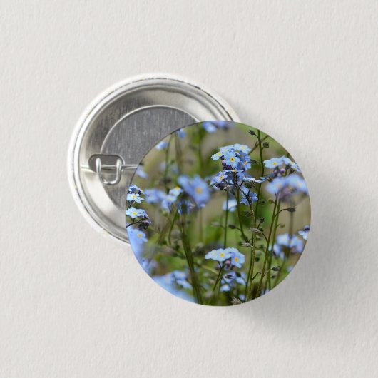 Vergeet mij niet Bloemen Button / Badge (Voorkant /achterkant)