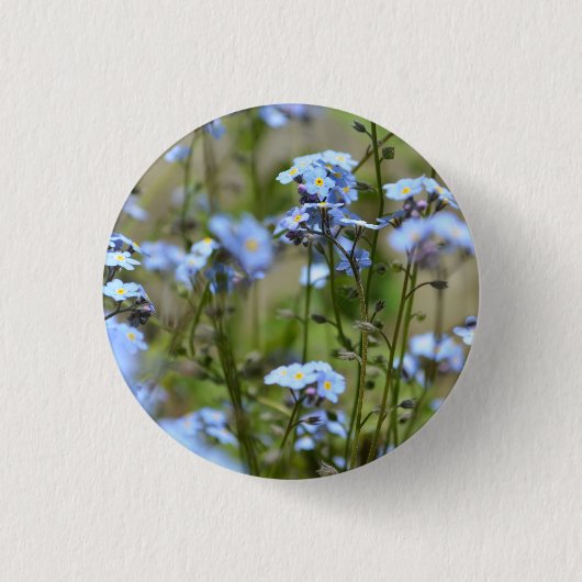 Vergeet mij niet Bloemen Button / Badge (Voorkant)