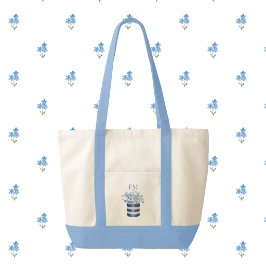 Vergeet-mij-niet-bloemen Contrasterande Afwerking Tote Bag