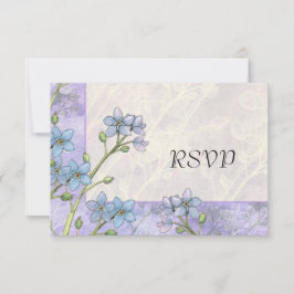 Vergeet-mij-niet bloemen lente bruiloft antwoordka RSVP kaartje