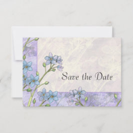 Vergeet-mij-niet bloemige trouwkaart Save the Date