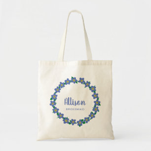 Vergeet-mij-niet-bruidsmeisjestas, trouwontvangstt tote bag