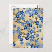 Vergeet-mij-niet Chiyogami Briefkaart (Voorkant / Achterkant)