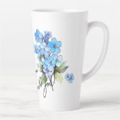 Vergeet-mij-niet "Dank je!" Bewerkbare slogan en n Latte Mok (Rechts)