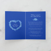 Vergeet-mij-niet-hart blauw witte trouw live strea aankondiging (Binnen)