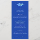 Vergeet-mij-niet hart blauw witte trouwmenu's menu (Achterkant)