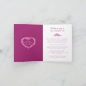 Vergeet-mij-niet hart roze witte huwelijks livestr aankondiging (Binnen)