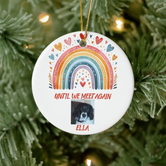 Vergeet-mij-niet Kerstbal Regenboogbrug  Keramisch Ornament (Boom)