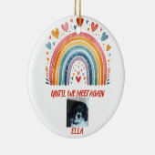 Vergeet-mij-niet Kerstbal Regenboogbrug  Keramisch Ornament (Rechts)