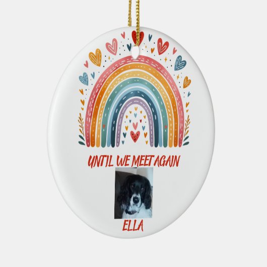 Vergeet-mij-niet Kerstbal Regenboogbrug  Keramisch Ornament (Rechts)