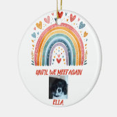 Vergeet-mij-niet Kerstbal Regenboogbrug  Keramisch Ornament (Links)