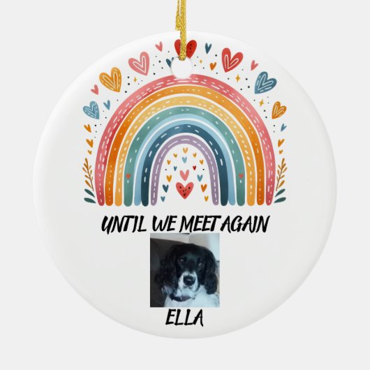Vergeet-mij-niet Kerstbal Regenboogbrug  Keramisch Ornament (Achterkant)