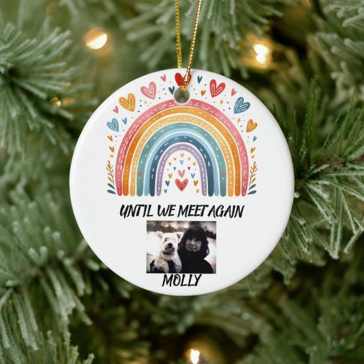 Vergeet-mij-niet Kerstbal Regenboogbrug  Keramisch Ornament (Boom)