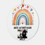Vergeet-mij-niet Kerstbal Regenboogbrug  Keramisch Ornament (Links)