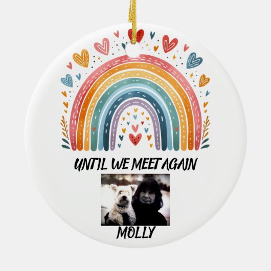 Vergeet-mij-niet Kerstbal Regenboogbrug  Keramisch Ornament (Achterkant)