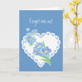 Vergeet mij niet Liefde Gedicht en Bloem Kaart (Gele Bloem)