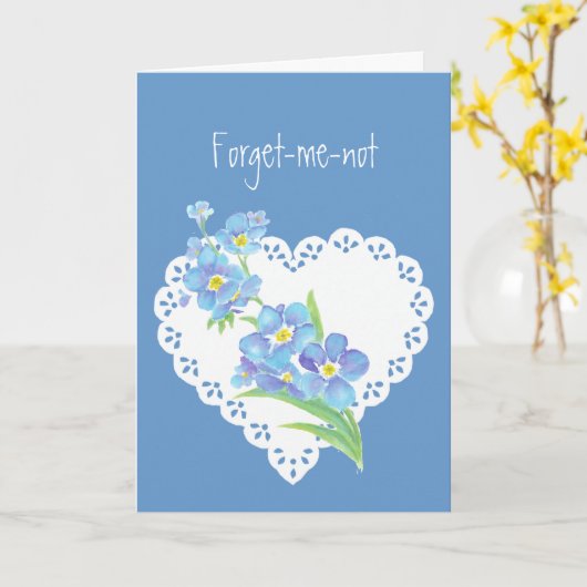 Vergeet mij niet Liefde Gedicht en Bloem Kaart (Gele Bloem)