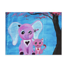 Vergeet-mij-niet Roze Olifant Kat Kersenbloesem Ku