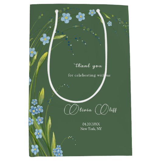 Vergeet-mij-niet Vrijgezellenfeest Medium Cadeauzakje (Voorkant)