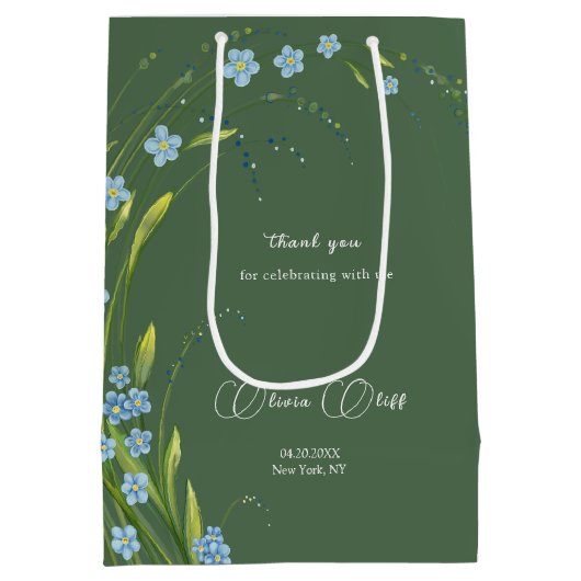 Vergeet-mij-niet Vrijgezellenfeest Medium Cadeauzakje (Achterkant)