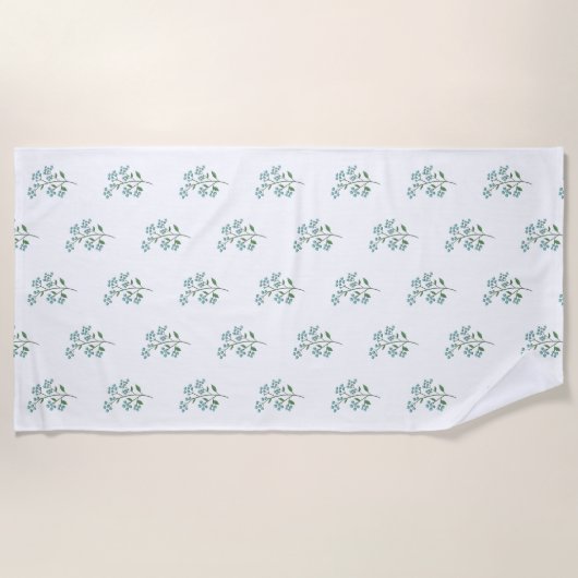 Vergeet-mij-nietje bloemige preppy studentenhuis o strandlaken (Voorkant)