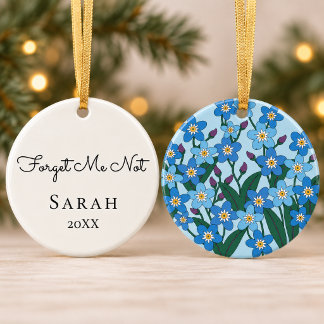 Vergeet-mij-nietje gepersonaliseerd keramisch ornament