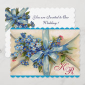 VERGEET MIJ NIETJE MONOGRAM , HUWWEELIJKSFEest Blu Kaart (Voorkant / Achterkant)